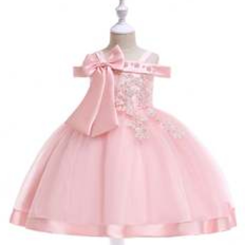 Vêtements d\'enfants super doux de haute qualité robe d\'été robe de fête de bébé épaules à épaules baissières l5081