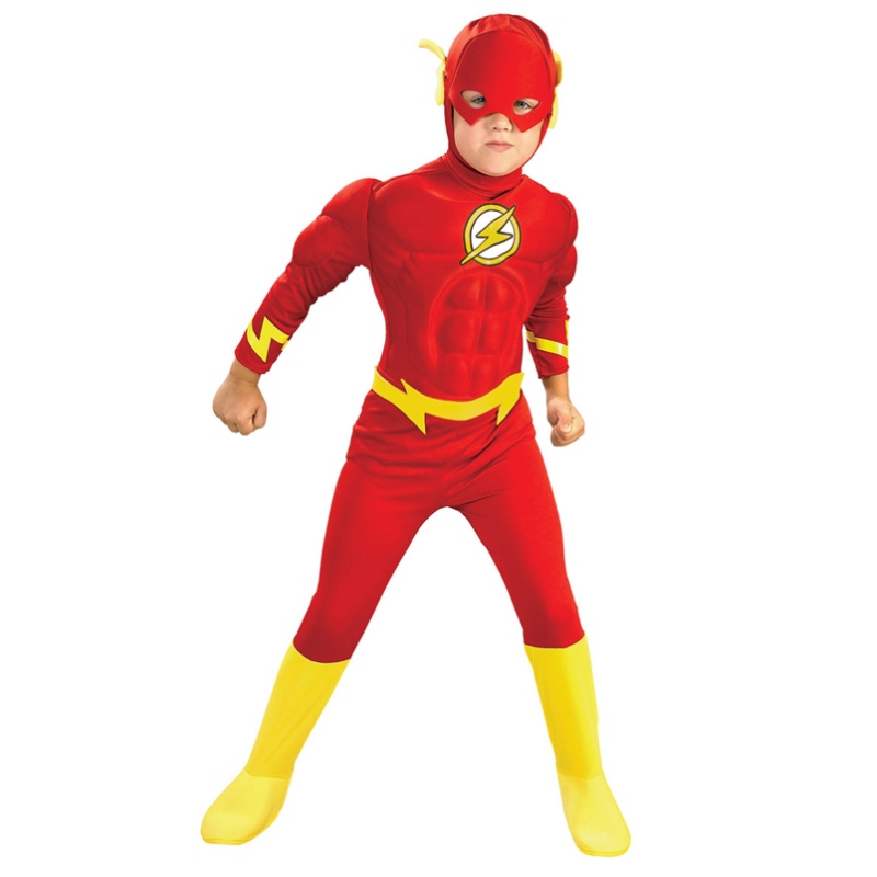 Boy le Flash Muscle Superhero Fancy Dishing Kids Fantasy Comics Movie Carnival Party Halloween Cosplay Costumes