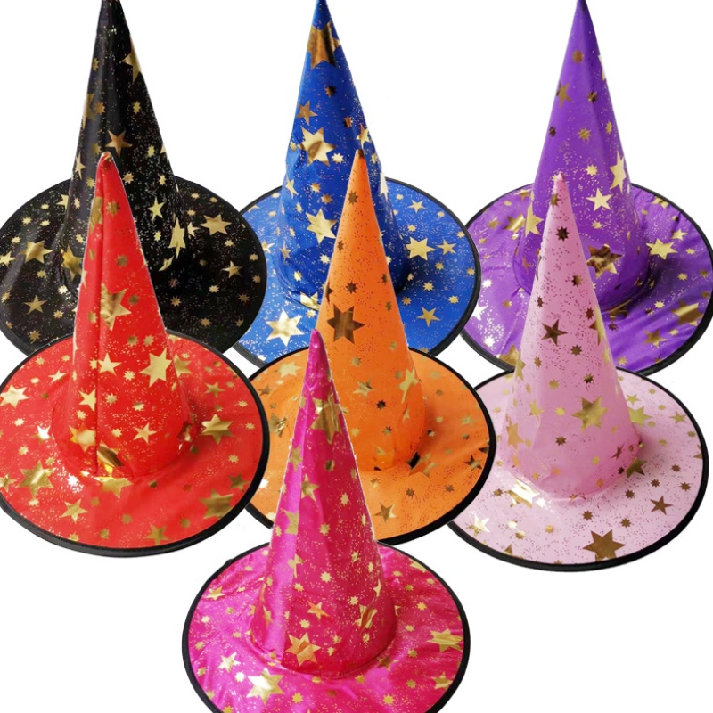 Vendre à chaud Halloween Cosplay Black Point Witch Hat Decorations pour adultes et enfants