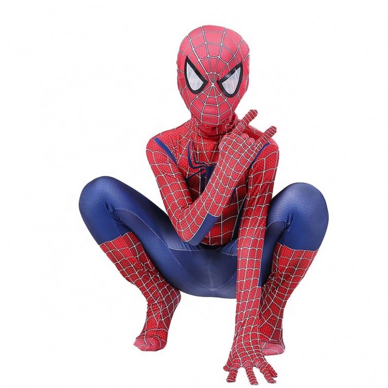 Zipper Sets Halloween TV&movie Superhero Jumps Performance Performance Wear Spider-Man Costume avec couvre-chef