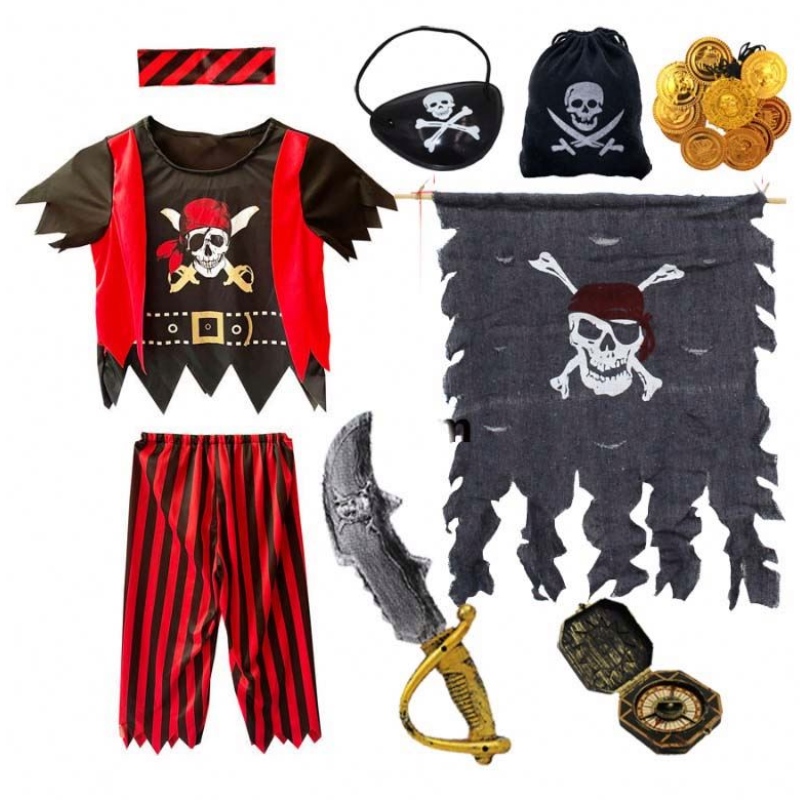 Halloween Role Play Dress Up Boys Kids Kids Pirate Costume avec eyepatch Pirate Cutlas DGHC-079