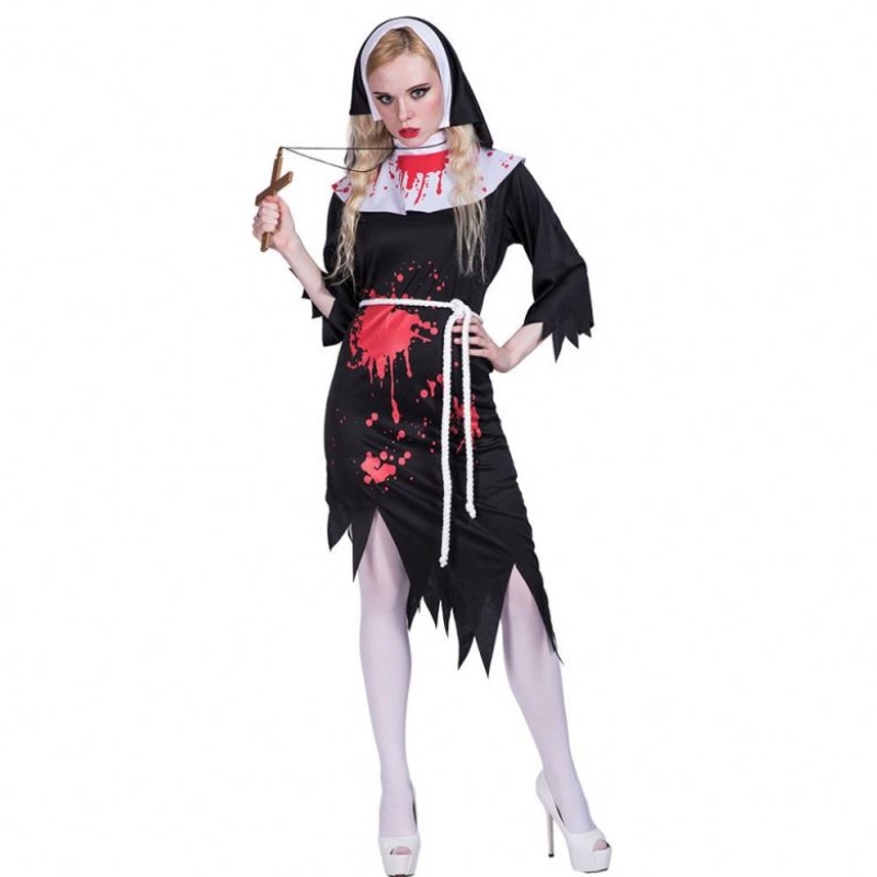 Costume de zombie d\'Halloween Costume de religieuse sexy