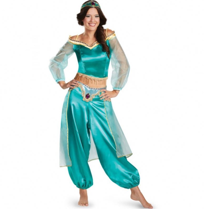 Uniformes de jeu Europe et les États-Unis Costumes Halloween Cosplay Sexy Aladdin Magic Lamp Jasmine Princess Robe