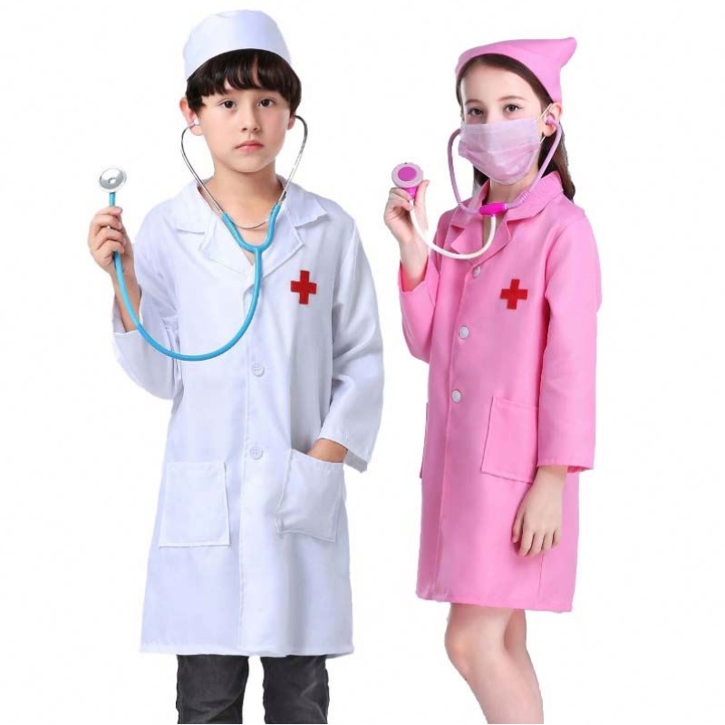 Kids Doctor infirmière uniforme cosplay boy girl blanc rose enfant infirmière costume hcbc-011