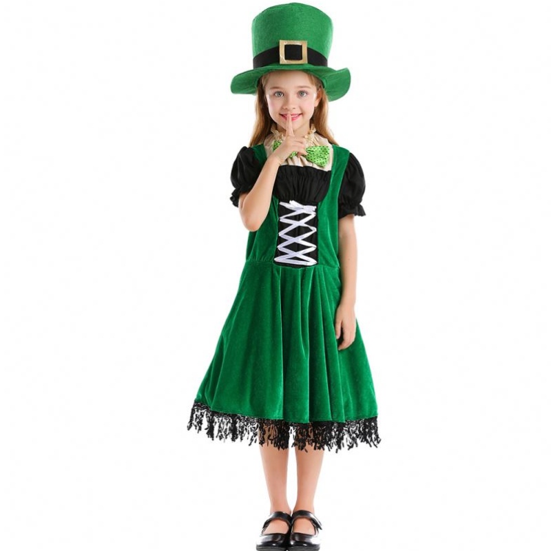 Elfe Children Elf Cosplay Fancy Party Dress Carnival Leprechaun St. Patrick\'s Day Halloween Cosplay Costume