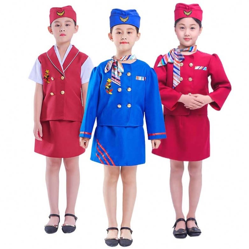 Carnaval Party Costume Kids Girls Halloween Apbitre Airline Sceardess Scewess Costume HCBC-023