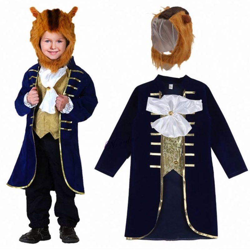 Baby Boy Toddler Halloween Cosplay Beast Prince Kids Prince Costume avec une cravate de casse-tête HCBL-014