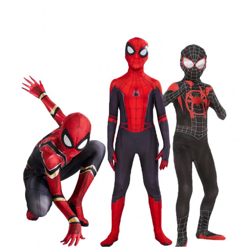 Costume Spiderman de haute qualité déguisement adulte et enfant costume de Halloween rougenoir spandex 3D Cosplay Vêtements