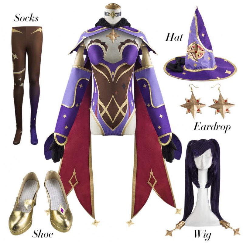 Jeu uwowo genshin impact mona mégiste astral réflexion cosplay costume spécial mignon astrologue énigmatique