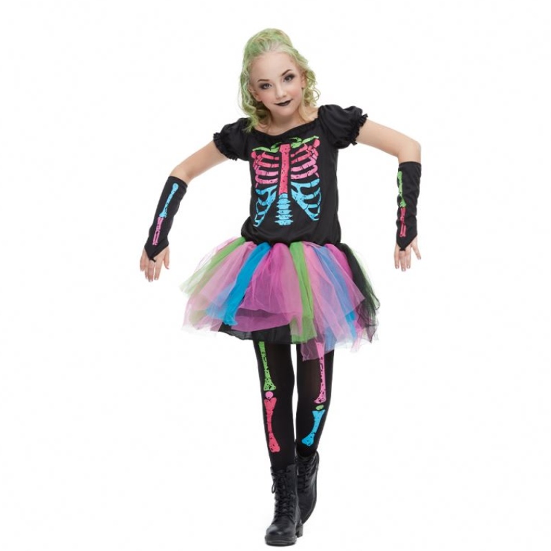 2021 Nouvelle arrivée pour filles costumes pour tout-petit costume de costume d\'os halloween funky pour les enfants