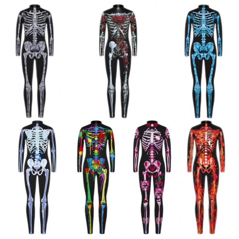 Halloween effrayant cosplay Costumes for Kids Skeleton BodySuit Devil Vampire Carnival Party Vêtements Skull Robe