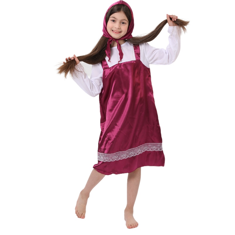 Vente chaude mignonne deux pièces Petite robe d\'équitation Robe Halloween Costumes pour filles