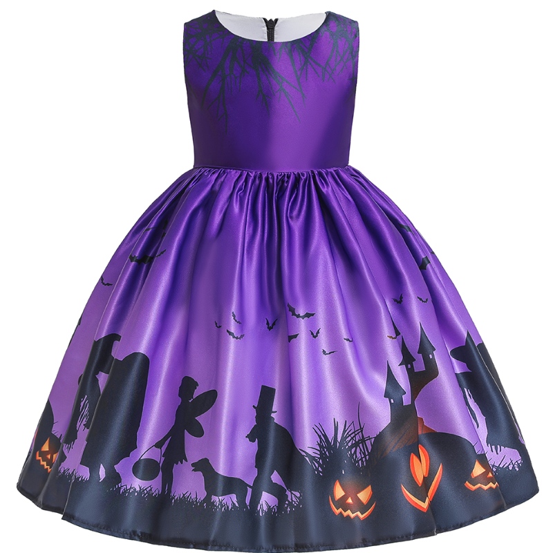 Vêtements d\'enfants Imprimez la robe de princesse Halloween pour Halloween