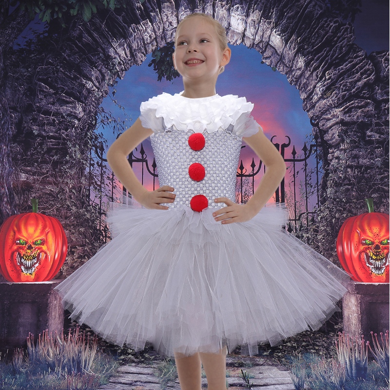 Amazon Hot Selling Little Girls Cosplay Costume Tutu Robe pour Halloween Party