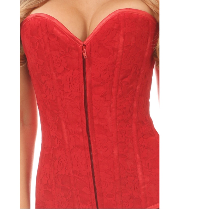 Corset en dentelle rouge